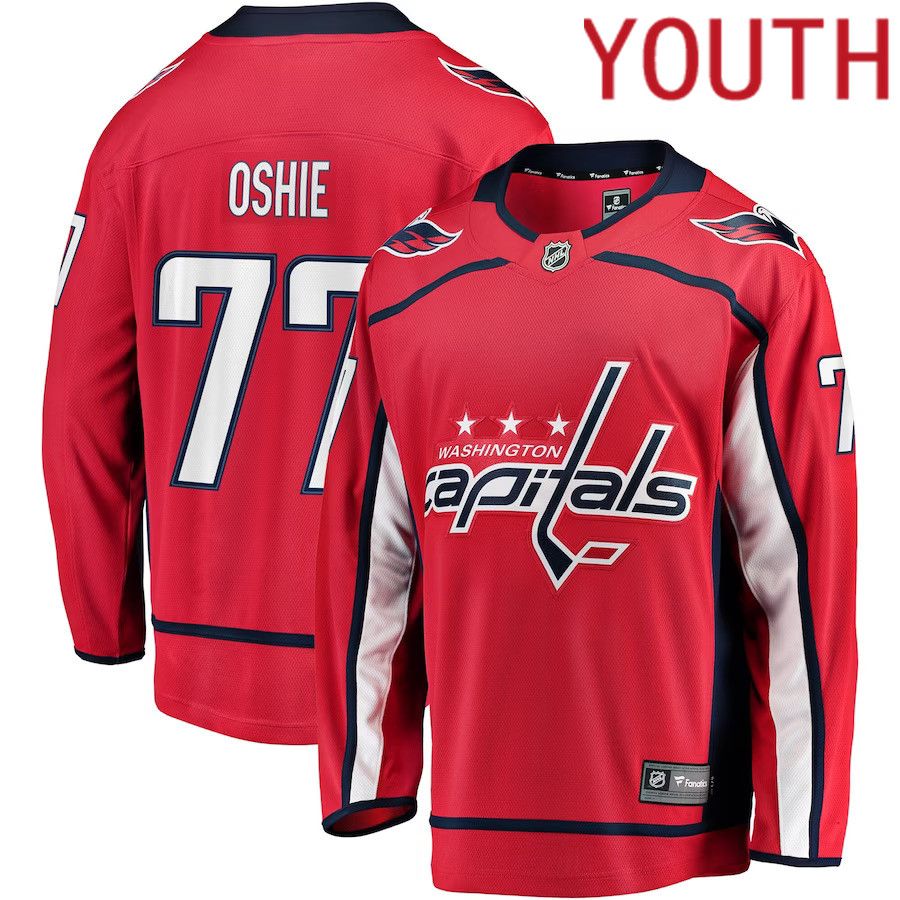 Youth Washington Capitals 77 TJ Oshie Fanatics Branded Red Home Breakaway Player NHL Jersey